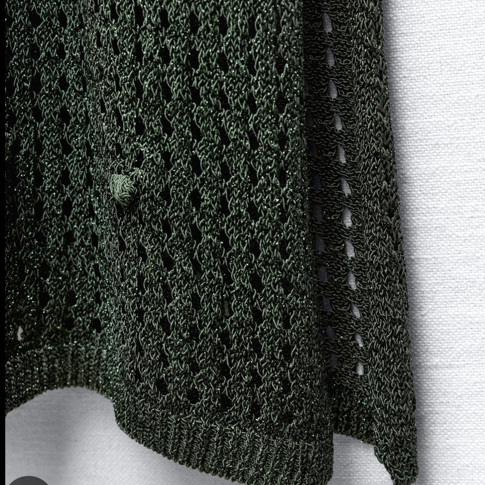 Zara Forest Green Crochet Knit Midi Dress With Unique Detailing - Picture 5 of 11